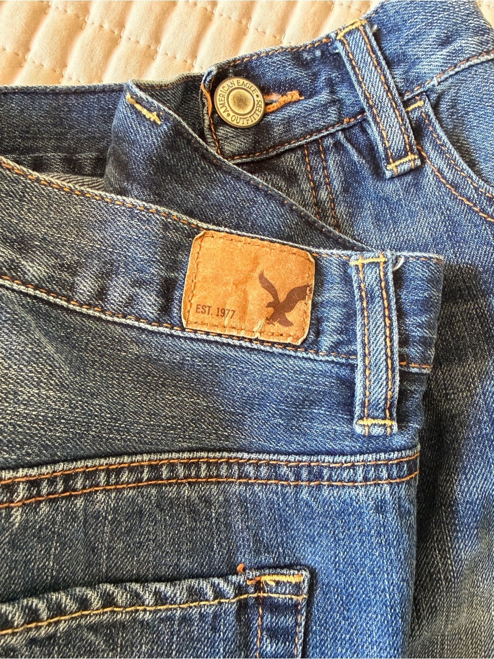 American Eagle Outfitters Blue Distressed Frayed Denim Shorts - Picture 5 of 7